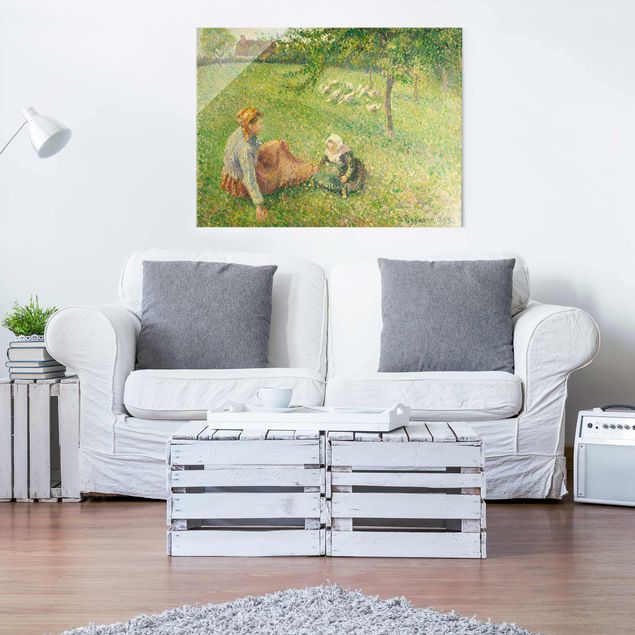 Quadros movimento artístico Impressionismo Camille Pissarro - The Geese Pasture