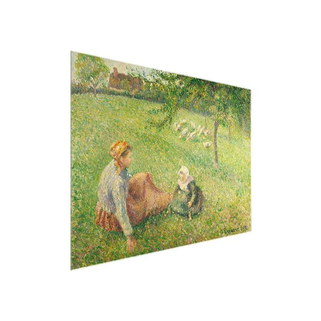 Quadros movimento artístico Pontilhismo Camille Pissarro - The Geese Pasture