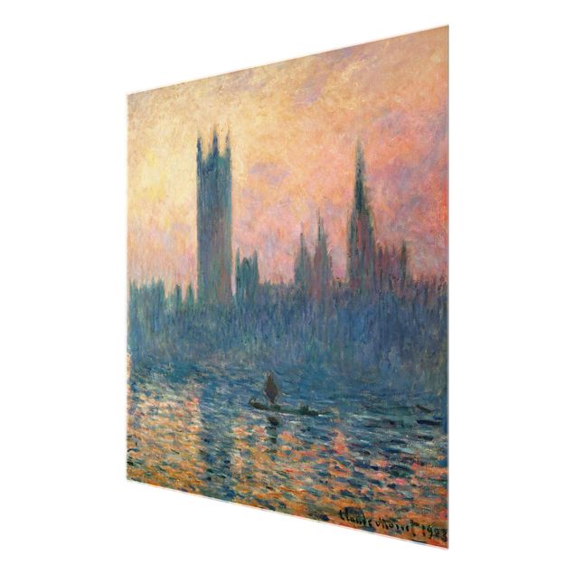 Quadros em vidro pôr-do-sol Claude Monet - London Sunset