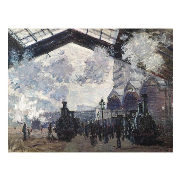 Quadros em vidro cidades e paisagens urbanas Claude Monet - Gare Saint Lazare