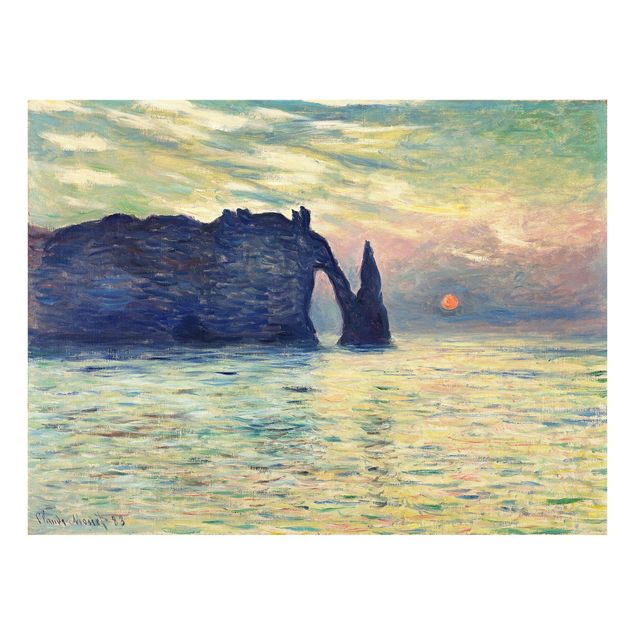 quadro com paisagens Claude Monet - The Cliff, Étretat, Sunset