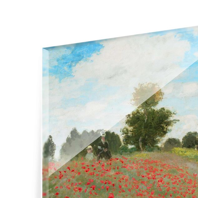 Quadros em vidro flores Claude Monet - Poppy Field Near Argenteuil