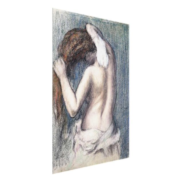 Quadros em vidro atos e eróticos Edgar Degas - Woman Wiping