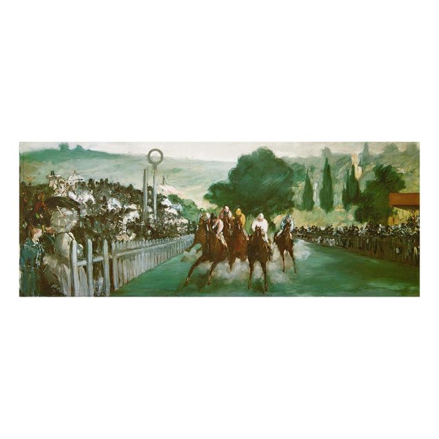 Quadros em vidro animais Edouard Manet - Races At Longchamp