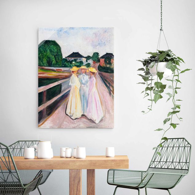 decoraçao para parede de cozinha Edvard Munch - Three Girls on the Bridge