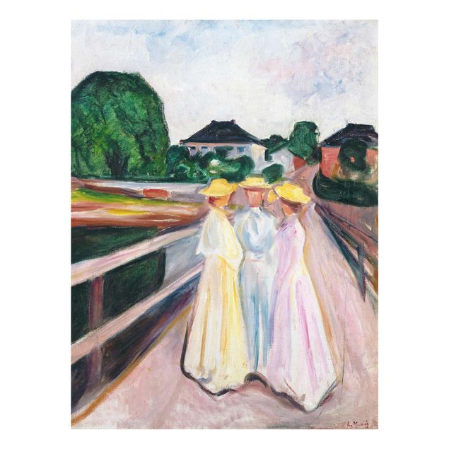 Quadros famosos Edvard Munch - Three Girls on the Bridge