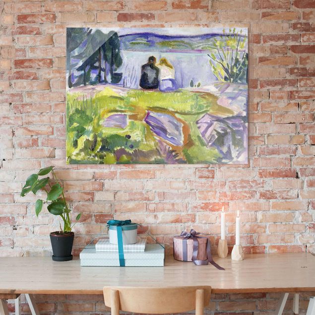decoraçao para parede de cozinha Edvard Munch - Spring (Love Couple On The Shore)