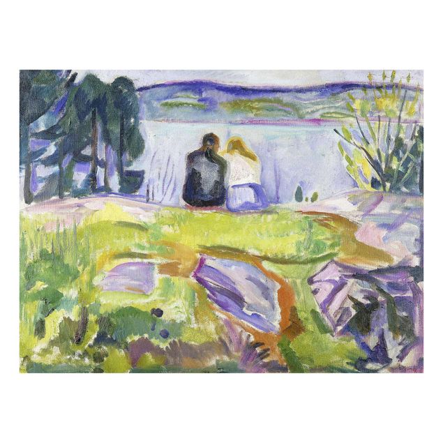 Quadros famosos Edvard Munch - Spring (Love Couple On The Shore)