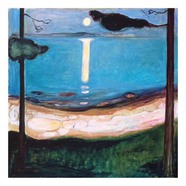 quadros de paisagens Edvard Munch - Moon Night