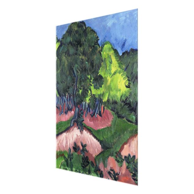 Quadros famosos Ernst Ludwig Kirchner - Landscape with Chestnut Tree