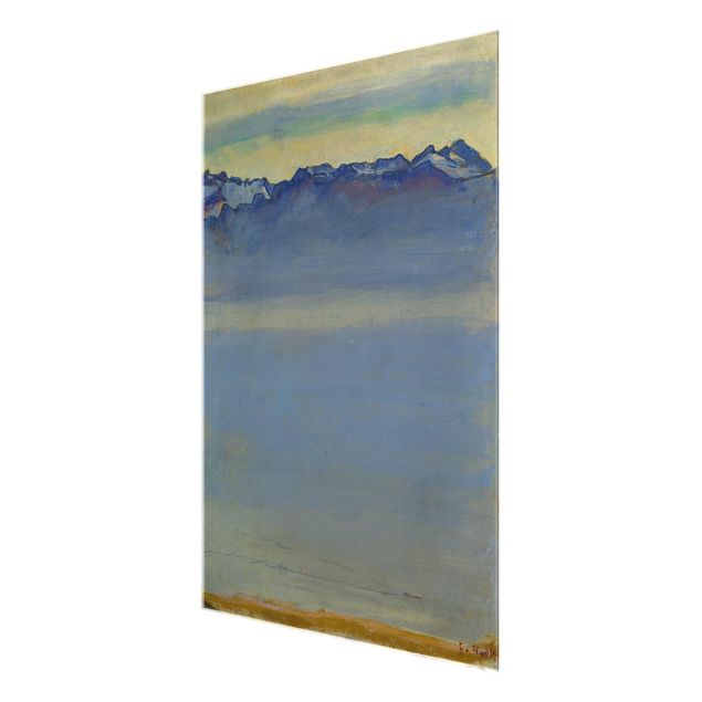 Quadros em vidro paisagens Ferdinand Hodler - Lake Geneva with Savoyer Alps