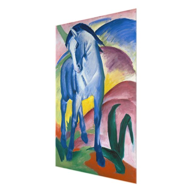 Quadros em vidro abstratos Franz Marc - Blue Horse I