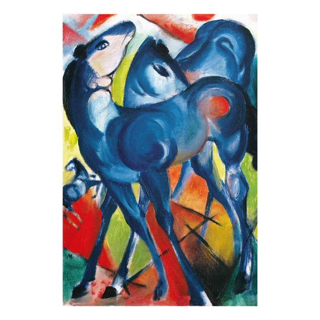 Quadros em vidro abstratos Franz Marc - The Blue Foals