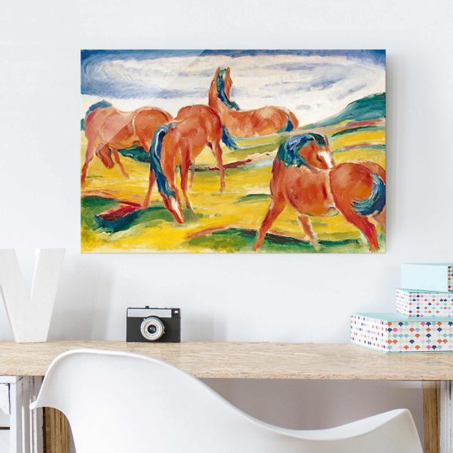 Quadros movimento artístico Expressionismo Franz Marc - Grazing Horses