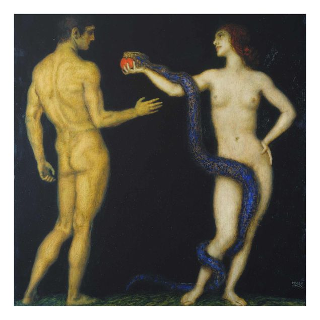 Quadros famosos Franz von Stuck - Adam and Eve