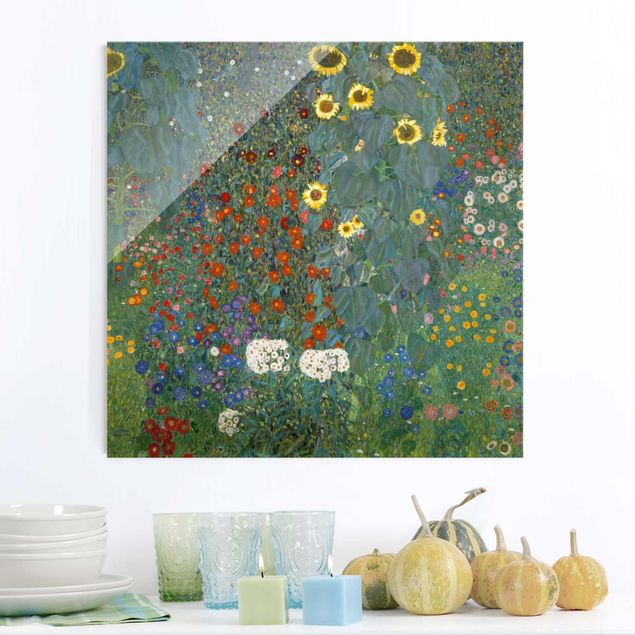 Quadros girassóis Gustav Klimt - Garden Sunflowers