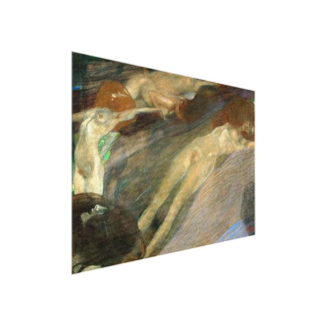 Quadros em vidro atos e eróticos Gustav Klimt - Moving Water