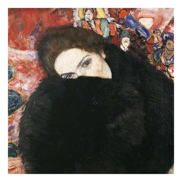 Quadros retratos Gustav Klimt - Lady With A Muff