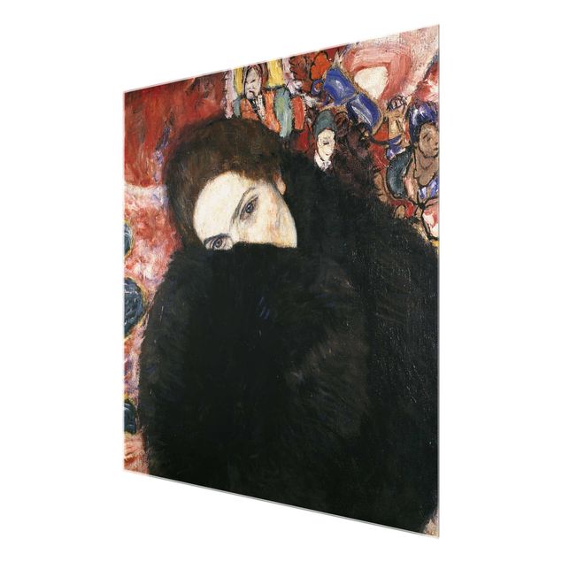 quadros decorativos para sala modernos Gustav Klimt - Lady With A Muff