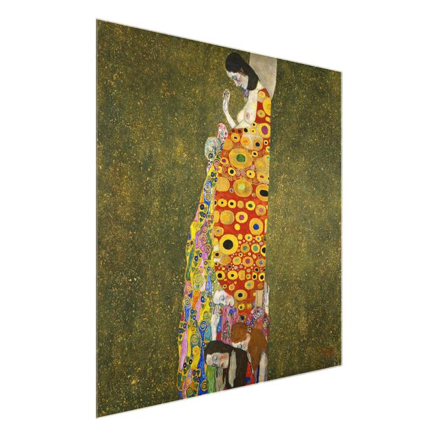 Quadros em vidro atos e eróticos Gustav Klimt - Hope II
