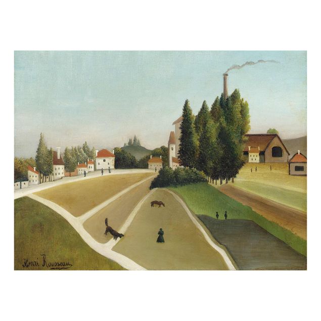 Quadros de Henri Rousseau Henri Rousseau - Landscape With Factory