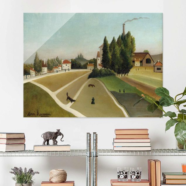 decoraçao para parede de cozinha Henri Rousseau - Landscape With Factory