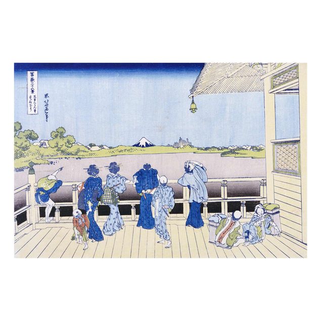 Quadros montanhas Katsushika Hokusai - The Sazai Hall in the Rakanji Temple