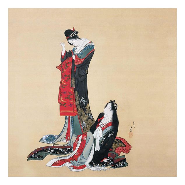 Quadros modernos Katsushika Hokusai - Two Courtesans