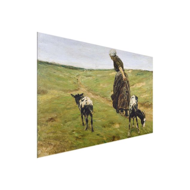 Quadros por movimento artístico Max Liebermann - Goat Herdess In Sand Dunes