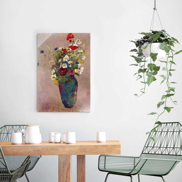 decoraçao cozinha Odilon Redon - Flower Vase with Poppies
