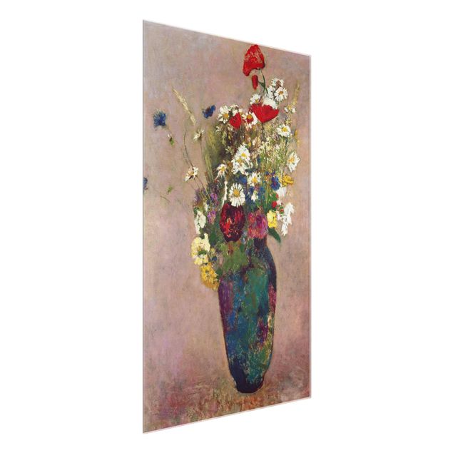 Quadros por movimento artístico Odilon Redon - Flower Vase with Poppies