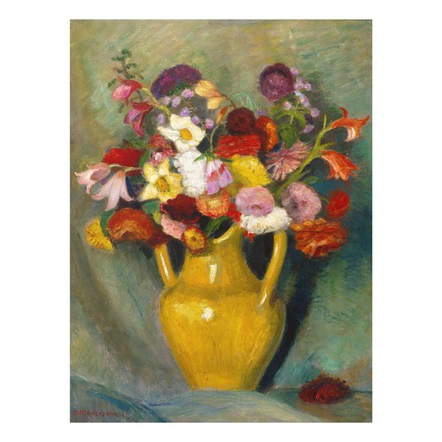 Quadros florais Otto Modersohn - Colourful Bouquet in Yellow Clay Jug