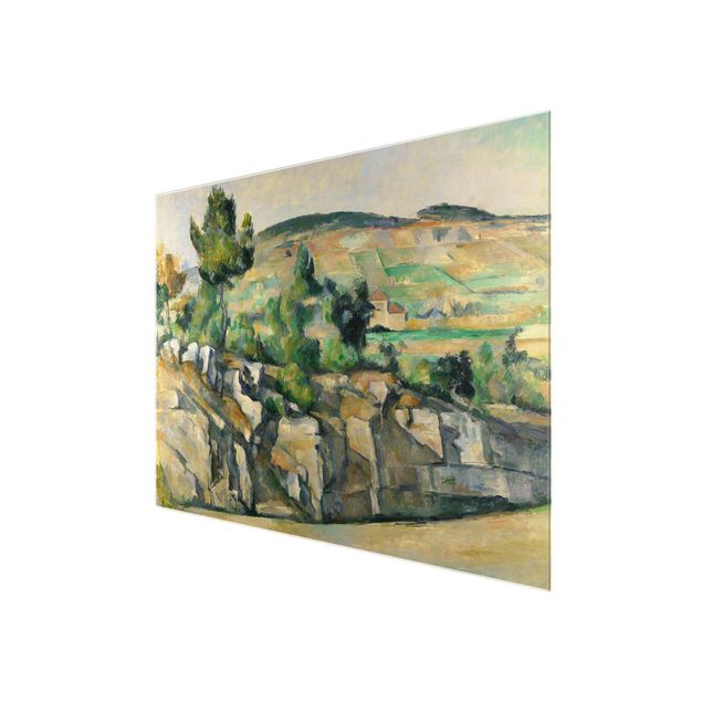Quadros em vidro paisagens Paul Cézanne - Hillside In Provence
