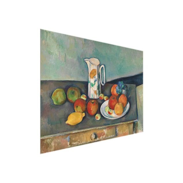 Quadros por movimento artístico Paul Cézanne - Still Life, Flower Curtain, And Fruits