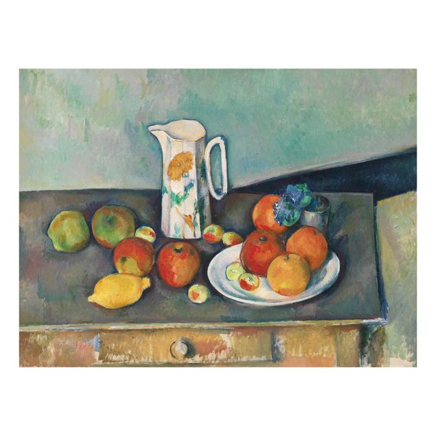 Quadros famosos Paul Cézanne - Still Life With Peaches And Bottles