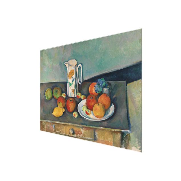 quadros decorativos para sala modernos Paul Cézanne - Still Life With Milk Jug And Fruit