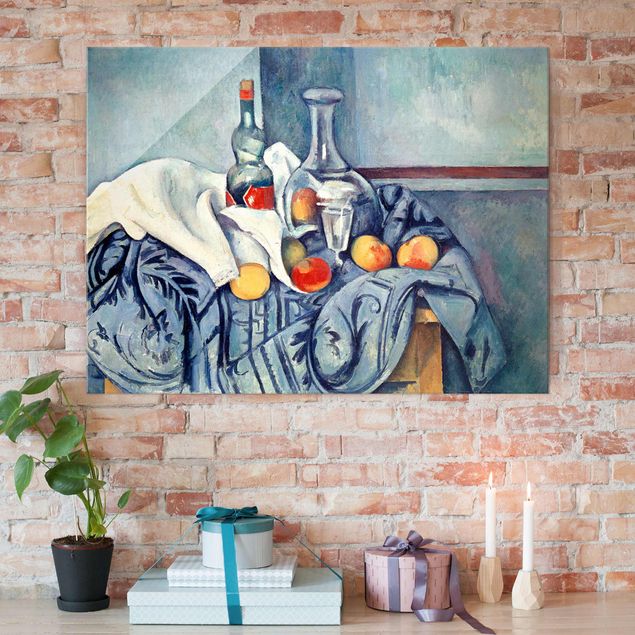 decoraçao para parede de cozinha Paul Cézanne - Still Life With Peaches And Bottles