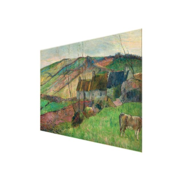 quadro com paisagens Paul Gauguin - Cottages On The Side Of Montagne Sainte-Marguerite