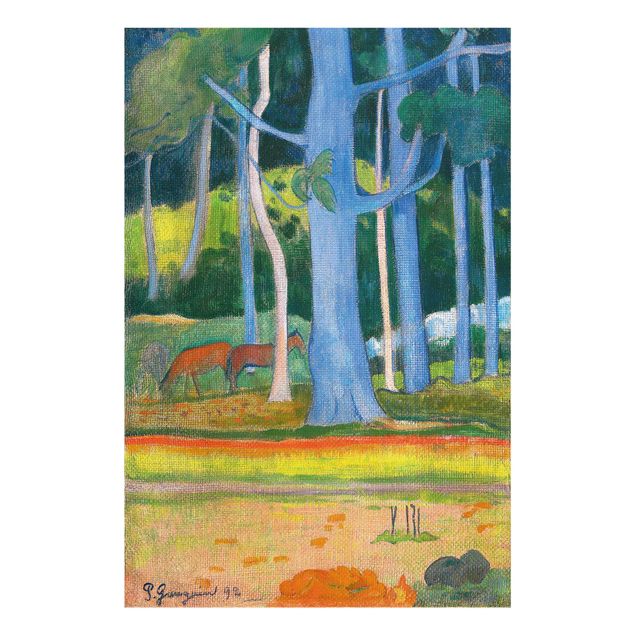 Quadros paisagens Paul Gauguin - Landscape with blue Tree Trunks