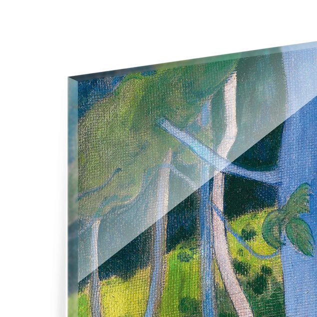 Quadros famosos Paul Gauguin - Landscape with blue Tree Trunks