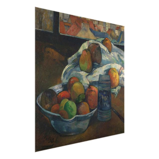 Quadros famosos Paul Gauguin - Fruit Bowl and Pitcher in front of a Window