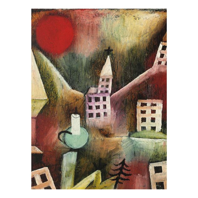 Quadros em vidro abstratos Paul Klee - Destroyed Village