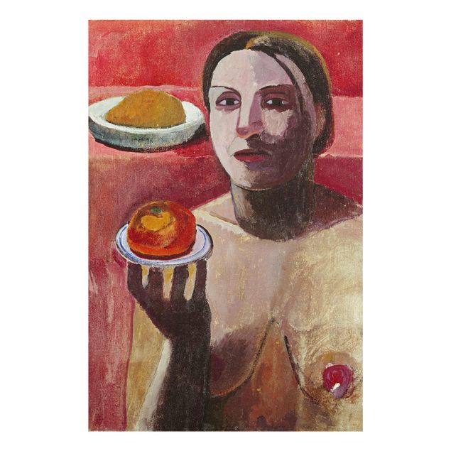 Quadros retratos Paula Modersohn-Becker - Semi-nude Italian Woman with Plate