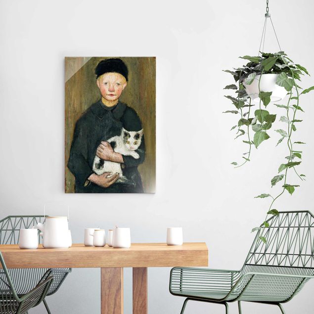 quadro de gato Paula Modersohn-Becker - Boy with Cat