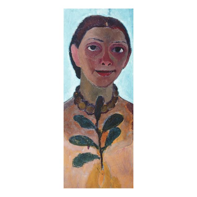 Quadros retratos Paula Modersohn-Becker - Self Portrait with Amber Necklace