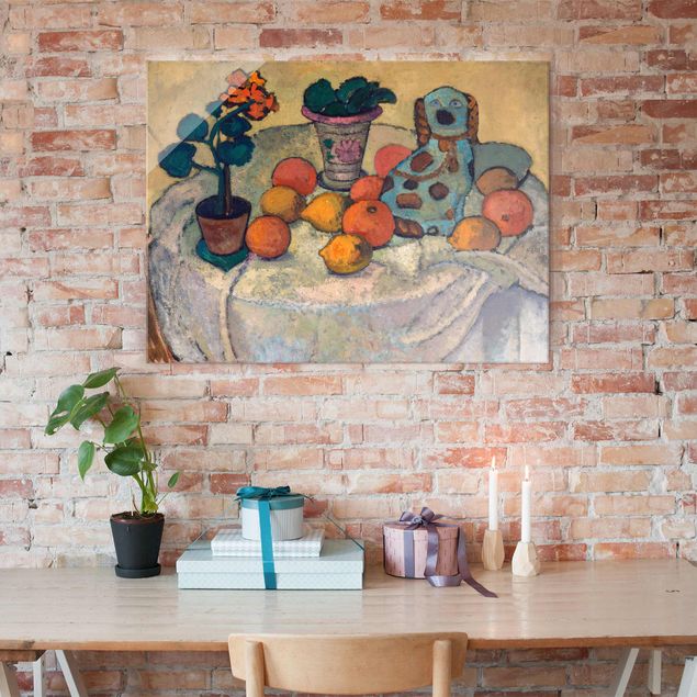 decoraçao para parede de cozinha Paula Modersohn-Becker - Still Life With Oranges And Stoneware Dog