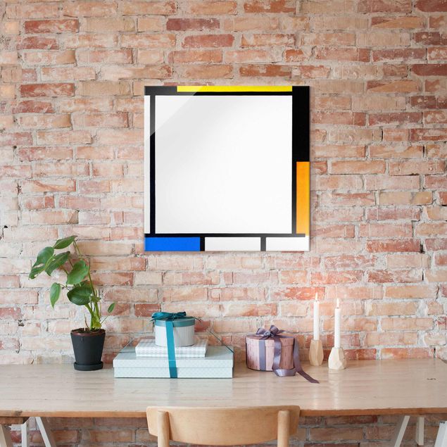 Quadros movimento artístico Impressionismo Piet Mondrian - Composition III with Red, Yellow and Blue