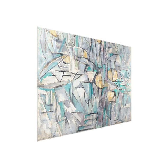 Quadros em vidro abstratos Piet Mondrian - Composition X
