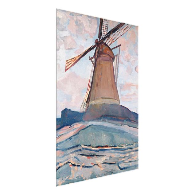 Quadros em vidro abstratos Piet Mondrian - Windmill