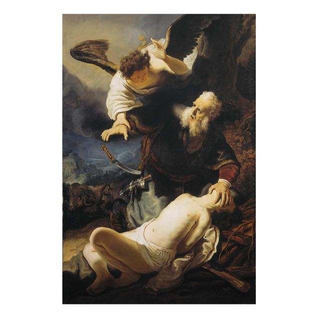 Quadros famosos Rembrandt van Rijn - The Angel prevents the Sacrifice of Isaac